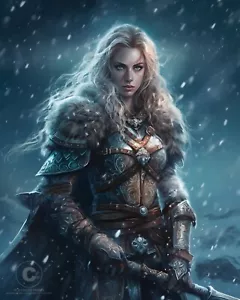 Stampa artistica giclée mitologia nordica Valchiria guerriera vichinga principessa Valhalla 8x10 - Foto 1 di 2