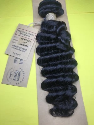 LAFLARE Brazilian VIRGIN REMY 100%_Human_HAIR_UNPROCESSED_NEW_DEEP_16"_#NATURAL - Imagem 1 de 4