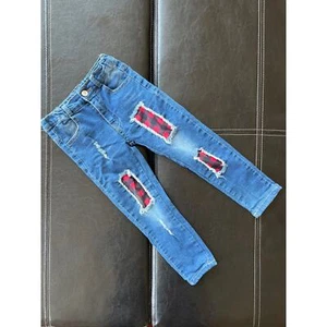 Girl's Plaid Jeans - Picture 1 of 12