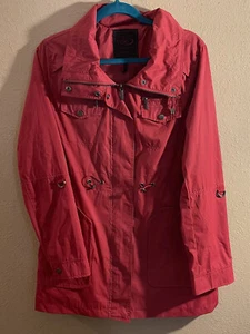 Women’s L Mid Length Red Coat Yoki New York - Picture 1 of 6