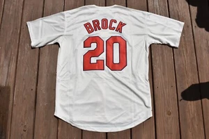 New! Lou Brock St. Louis Cardinals Cream Cream Baseball Jersey Men's Large - Picture 1 of 2