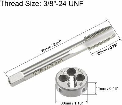 3/8"-24UNF Machine Thread Tap & Die Set HSS Right Hand Thread 3/8"-24 TPI：24 - Image 1 of 4