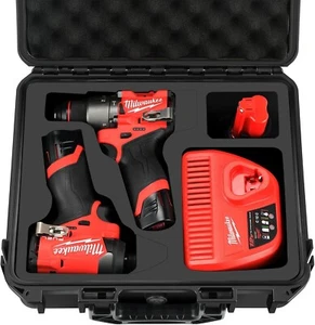 Koffer für Milwaukee M12 Schlagschrauber & Bohrer Set - wasserdichter Werkzeugkoffer mit Remo - Bild 1 von 6