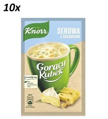 10 X KNORR Instant Soup  Cheese Soup With Toasts  Hot Mug QUICK COOKING POLAND • 10.16€