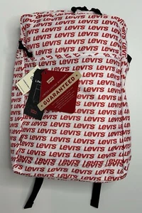 Levi’s L Pack Slim Backpack White W/ Red Levi’s Logo - Picture 1 of 8