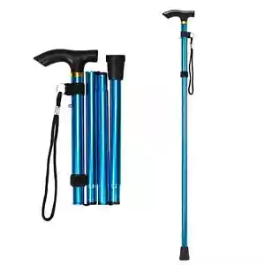 Cane Walking Stick Adjustable Folding walking Aluminum Collapsible Travel Hiking - Picture 1 of 8