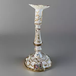 Antico candelabro conico smaltato Rocco Battersea, C 1750 - Foto 1 di 14