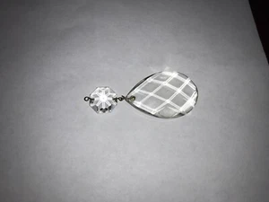 Vintage Glas Kristall Träne Prismen mit achteckigen Perlen Lampe/Kronleuchter 2,5" - Bild 1 von 6