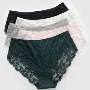 Women Sexy Lace Flower Briefs Plus Size Panties Large Size Breathable Knickers - Picture 1 of 26