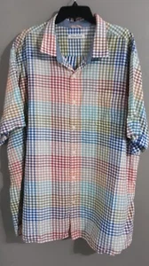 Camicia uomo vintage Tommy Bahamas manica corta/bottoni multicolore. Taglia 3xl - Foto 1 di 9