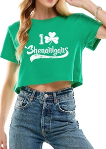 Funny St Patricks Day Outfits Shirt Women Sexy Saint Patricks Day Shamrock Clove - Picture 1 of 12