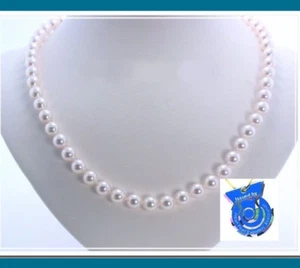 AA+ 8-8.5MM Japanese Akoya Cultured Pearl Necklace 14K Clasp, 18" NEW - Picture 1 of 5