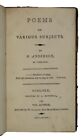 1798 CUMBERLAND POET'S VERSE Poems ROBERT ANDERSON Poetry 1ST EDITION