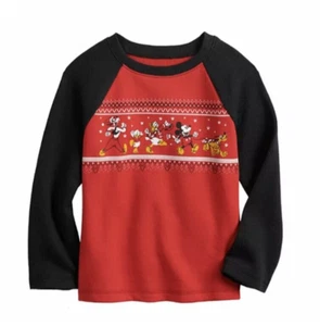 Jumping Beans Disney Light Christmas Sweater Mickey And Gang Raglan Tee Top 5T - Picture 1 of 4