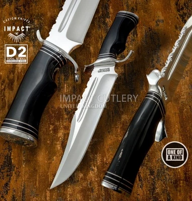 Model # 5924 Impact Cutlery Custom Bowie Knife with D2 Steel Blade Bull Horn - Image 1 of 4