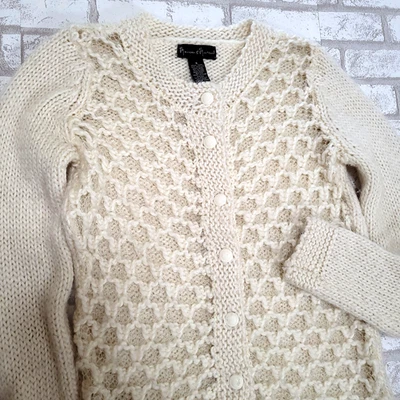 Cárdigan Suéter Mujer Mercer & Madison Off White Mezcla Lana Tejido Abierto Abuela S Foto 1 de 4