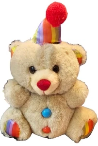 FTDA Teddy Bear Vtg 1986 Tan Rainbow Pride Ears Feet Stuffed Animal Plush Toy - Picture 1 of 14