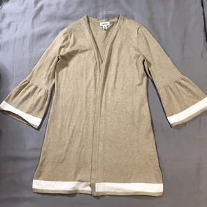 Calvin Klein Cardigan Womens Small Beige Long Sleeve Open - Picture 1 of 9