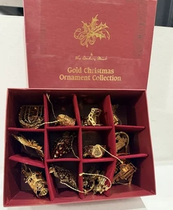 Vintage The Danbury Mint 24K Gold Weihnachten Set 12 Ornament Sammlung Set in Box - Bild 1 von 20
