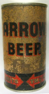 ARROW BEER, IRTP, O/Instrucciones, lata de tapa plana, Globe, Baltimore, MARYLAND 1937 Foto 1 de 4