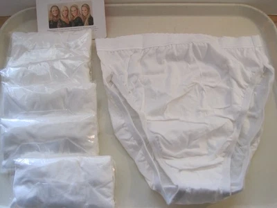 6 Pair NEW Breezies White Panties Womens Size 5 Cotton Body High Cut Briefs - Image 1 of 4