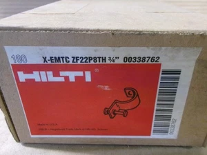 New BOX OF 100 Hilti X-EMTC ZF22P8TH 3/4" Conduit Cable Clip AK - Picture 1 of 4