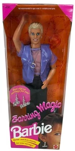 NRFB Vintage 1992 Earring Magic Ken Barbie Doll #2290 1990s Clip On Earrings - Picture 1 of 7