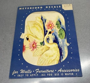 MEYERCORD COMPANY SWANS DECAL FOR HOME DECORATING VINTAGE - Picture 1 of 5