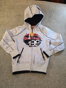 Mens Red Bull Fox Hoodie SMALL Pinstripe Travis Pastrana 199 Racing Jacket - Picture 1 of 14