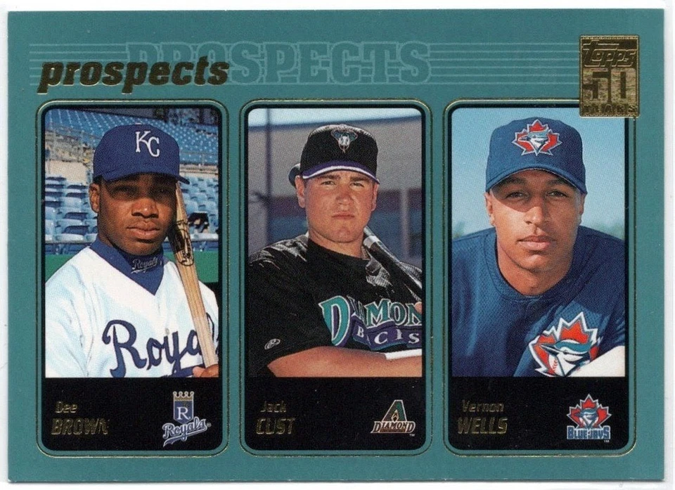 2001 Topps Prospects Vernon Wells Jack Cust Dee Brown Card #736 - Image 1 of 1