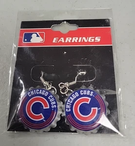MLB Chicago Cubs Bottle Cap Dangle Earrings - New in Package - Picture 1 of 2