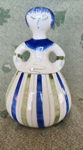Rare Vintage Hedi Schoop Pottery Lady Blue White - Picture 1 of 10