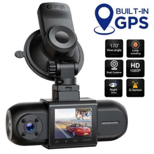 Campark Dual Dash Cam FHD 1080P Front + Inside GPS Car DVR Dash Camera G-sensor - Picture 1 of 7