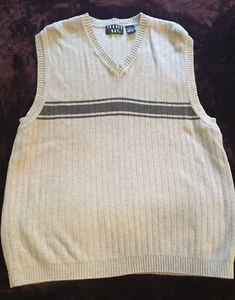 Trader Bay Knit Sweater Vest Men's Sz L Light Gray Very Good Condition! - Picture 1 of 3
