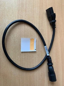 0.5m - Black Power Extension Cable IEC Kettle Lead C14/C13 with label - Picture 1 of 4