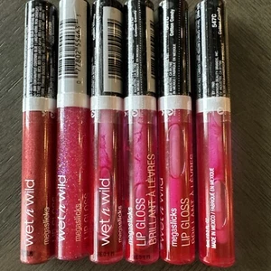 6X Wet n Wild MegaSlicks Lip Gloss Red SensationCrushed Grapes Cotton Candy - Picture 1 of 5