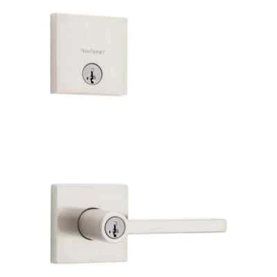 Kwikset Halifax Manija de Puerta de Entrada y Perno de Míquel Satinado SmartKey Seguridad Foto 1 de 4