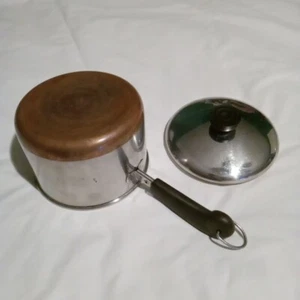 Revere Ware 1801 VTG 2 Qt Copper Bottom 87 Stainless Sauce Pan & Lid Rome NY USA - Picture 1 of 12