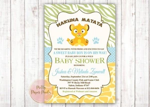 Lion King Baby Shower Invitation, Baby Boy, Simba, Digital or Printed - Picture 1 of 1
