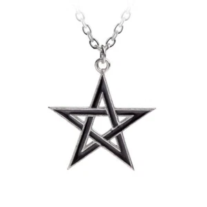 Alchemy Gothic P775 Black Star Protective Wiccan Pentagram Talisman Pendant - Picture 1 of 3