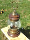 Brass Wood Electrictable Lamp Remake Nautical Shipslamp Vintage 70Ties