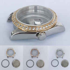 Para movimiento NH35/NH36 36 mm caja de reloj acero diamante cristal de zafiro cubierta - Imagen 1 de 18