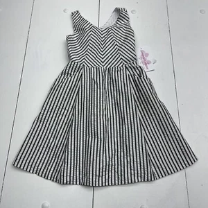 Bonnie Jean Gray Silver White Stripe Dress Youth Girls Size 7 - Picture 1 of 7