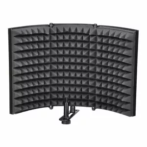 Protector de aislamiento de micrófono de estudio negro panel de espuma acústica insonorizado - Imagen 1 de 7
