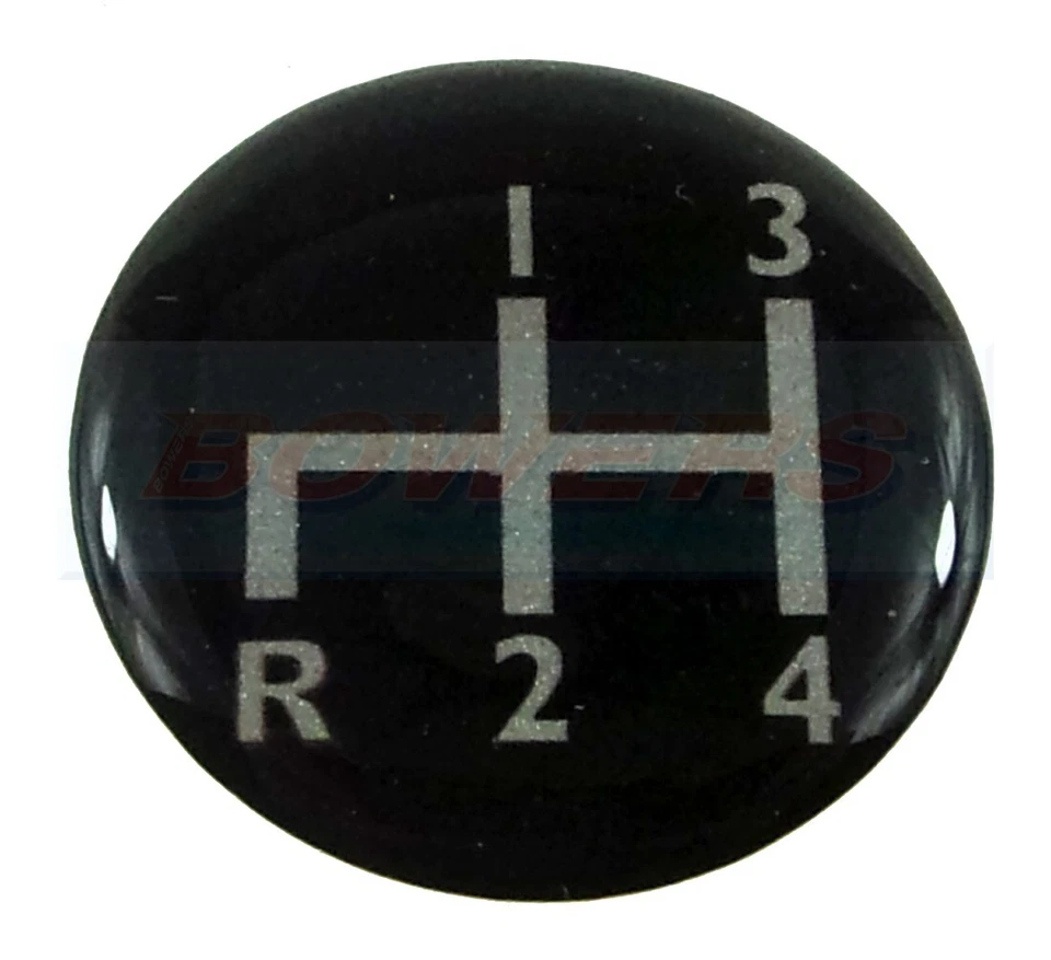 4 velocidades carro clássico mini MG anão Morris botão de engrenagem menor emblema adesivo 25mm - Imagem 1 de 1