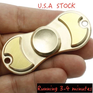Gold-Hand-Fidget-Brass-Copper-Metal-Spinner-Focus-Toy-EDC-Torqbar-Kids-Adult - Picture 1 of 9