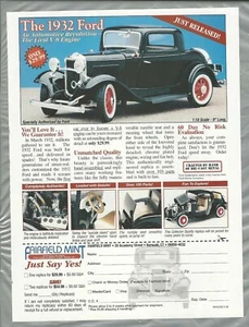 2000 FAIRFIELD MINT advertisement, for 1932 Ford Coupe die-cast model  - Bild 1 von 3