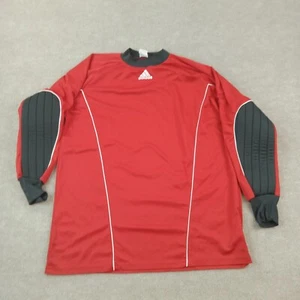 Adidas Shirt Mens Extra Large Red Goalkeeper Goalie Long Sleeve Soccer Padded - Picture 1 of 8
