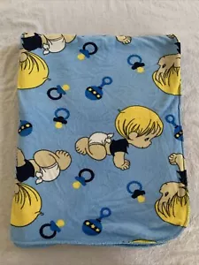 Precious Moments Throw Blanket 30" x 40" Blue Fleece - Picture 1 of 6
