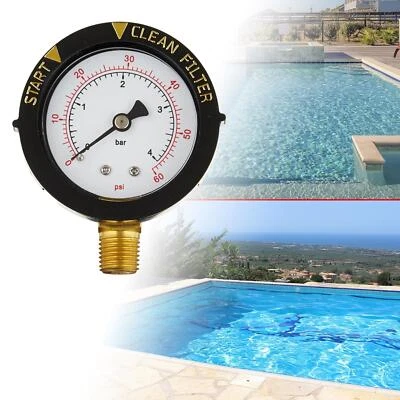 Pool Filter Pressure Gauge 0-60PSI Pool Pump Pressure Gauge 1/4" NPT for - Image 1 of 4